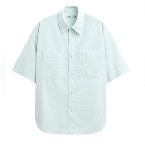 Zara Mint Green Short-Sleeve Button-Down Shirt